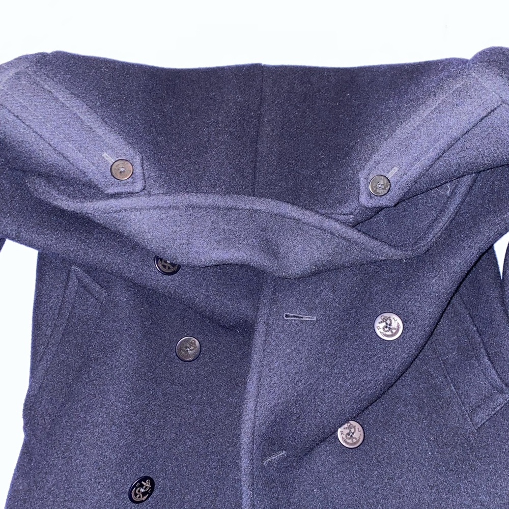 Polo Ralph Lauren Polo Wool-Blend Melton Peacoat Jacket Men’s 42L Navy Blue - Picture 14 of 14